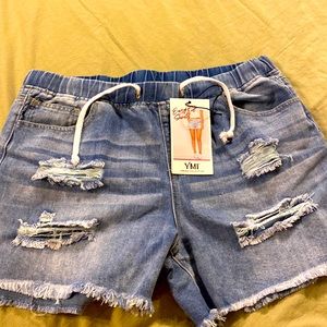 Ymi denim stretch shorts xl, nwt